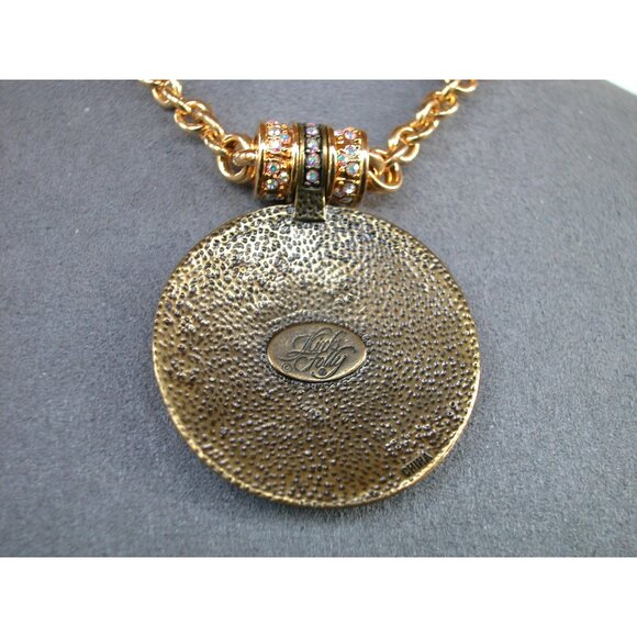 Kirks Folly Evil Eye Pendant Necklace Gold Tone Chain & Crystal Accents - Picture 5 of 5
